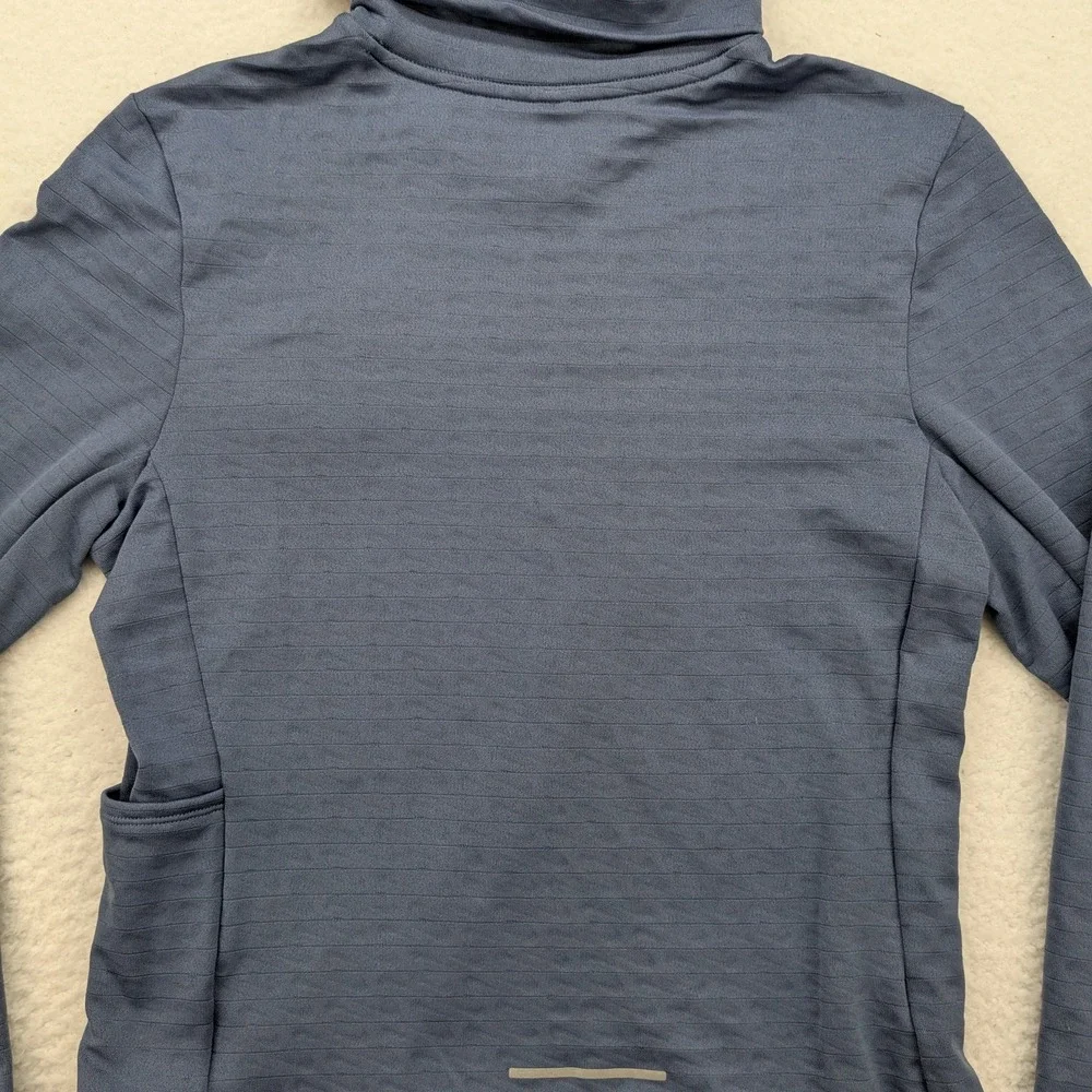 Nike Pullover Womens XS‎ Therma-Fit Running Sweatshirt Mock Neck Thumbholes Gray